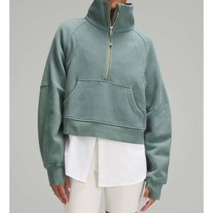 Lululemon Scuba Oversized Funnel Neck Half Zip Medium Forest M/L